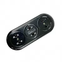 Колодка розеточная 3 гнезда,16А, карболит, "MAXIMUM"